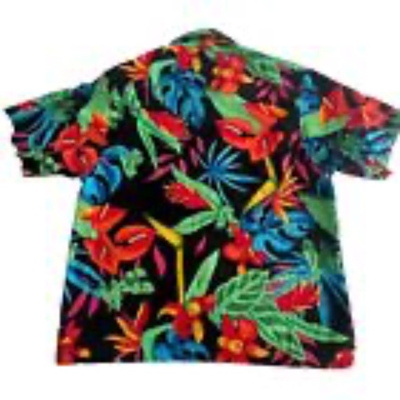 Vtg TOUCAN DANCE Fast Lane Hawaiian Shirt Tropical Bright Mens Medium Sharkys - Picture 4 of 12